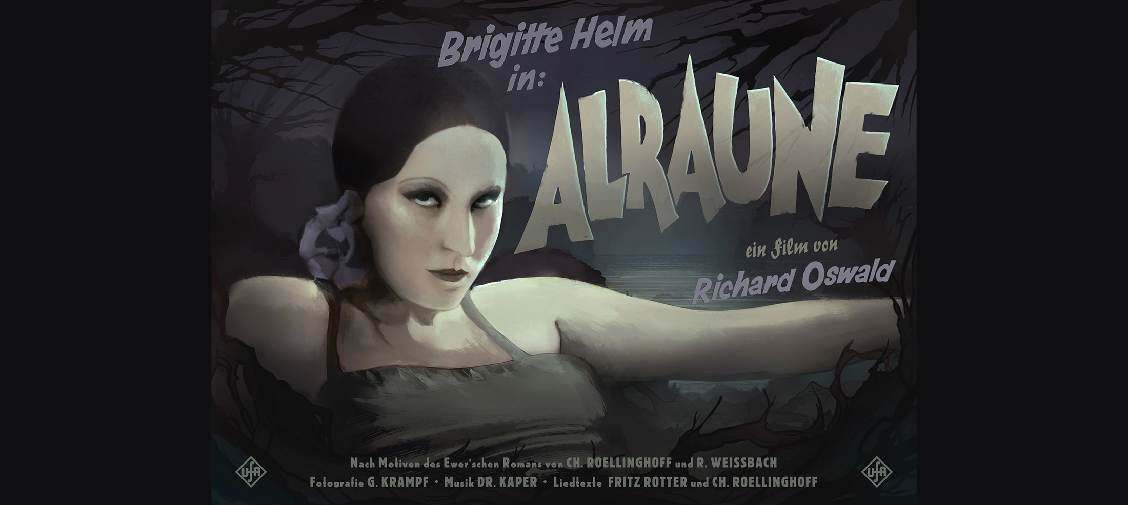 Movie prop poster, historical 1920s 'Alraune' film poster illustration for the Babylon Berlin series