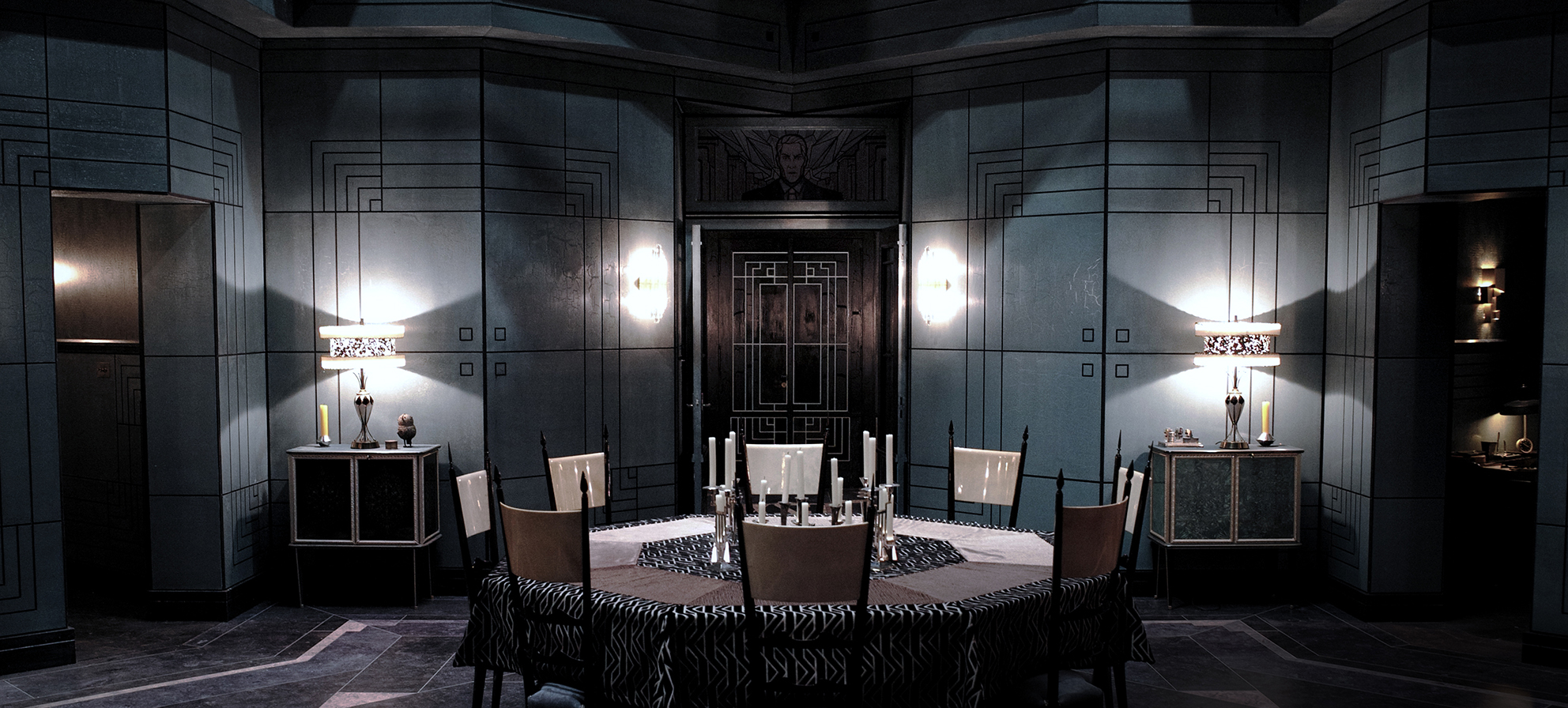 Set photo of President Snow's childhood home, The Hunger Games: The Ballad of Songbirds and Snakes