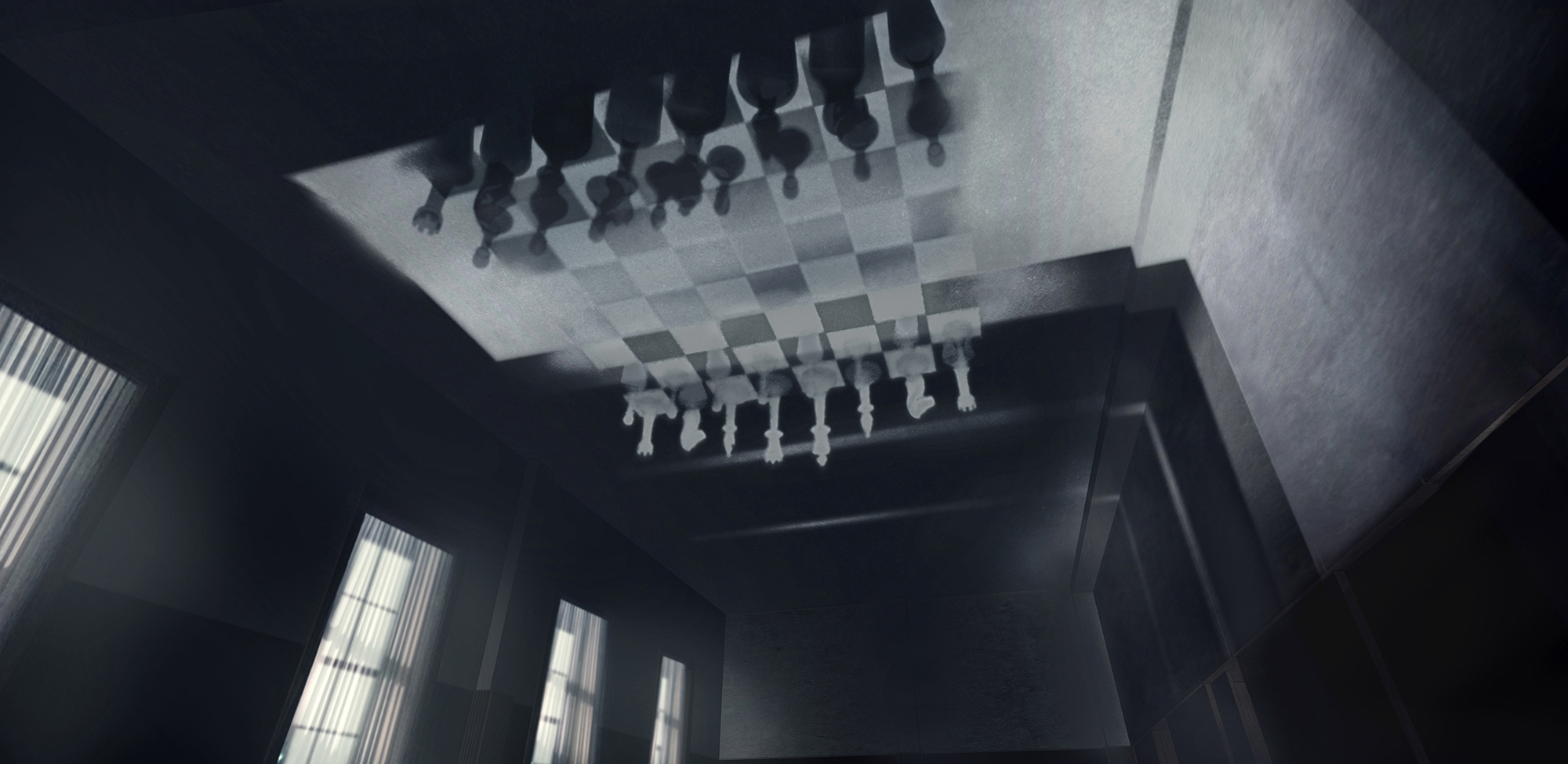 The Queen's Gambit Netflix series concept artwork, orphanage, VFX concept art