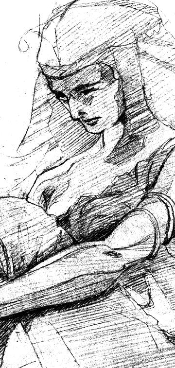 Sphinx, pencil drawing